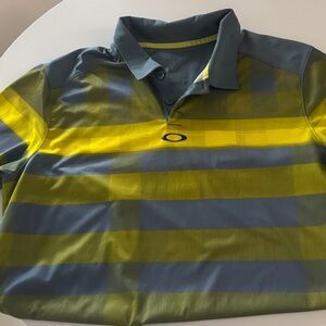 Oakley Men's Polo Shirt in Blue and Yellow
